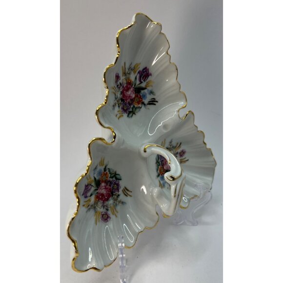 Vtg Thames Hand Painted 3 Section Candy, Mint Dish - Picture 5 of 9